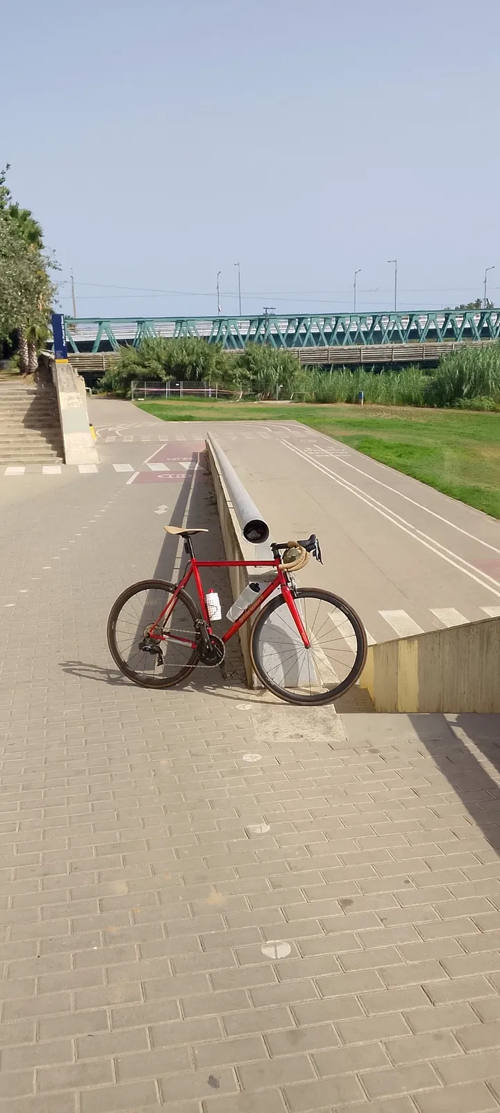 Turning inland onto the river path